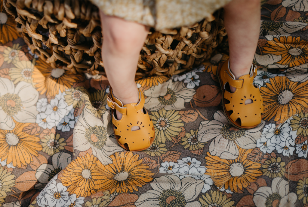 Aline Childrens Leather Sandal - Mustard - [Goose & Gander Kids]
